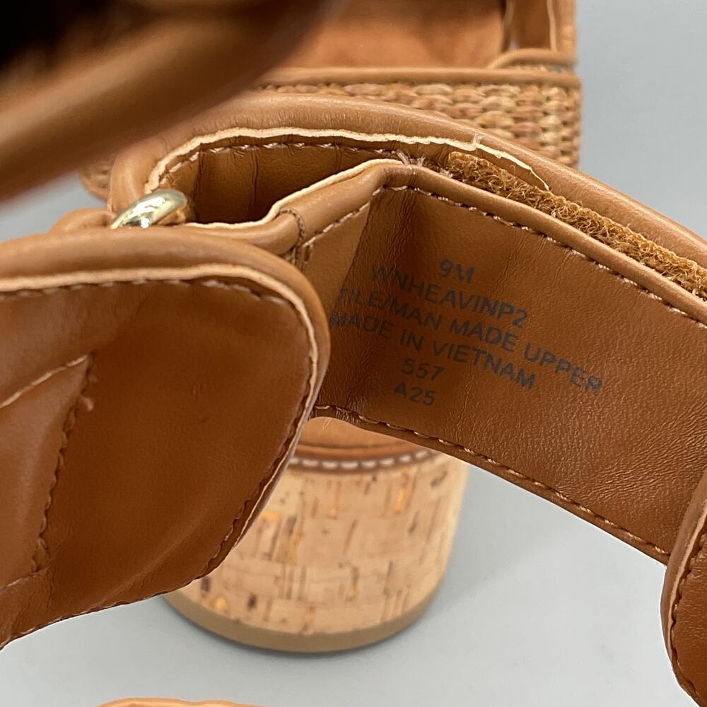 NEW Nine West Women’s Heavin Woven Platform Wedge Sandals Brown Size 9M - Picture 5 of 10